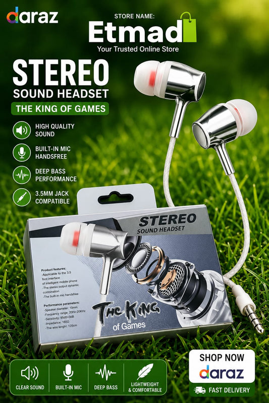 Good Life GL-28 Wired Stereo Earphones with Built-In Mic & 3.5mm Jack