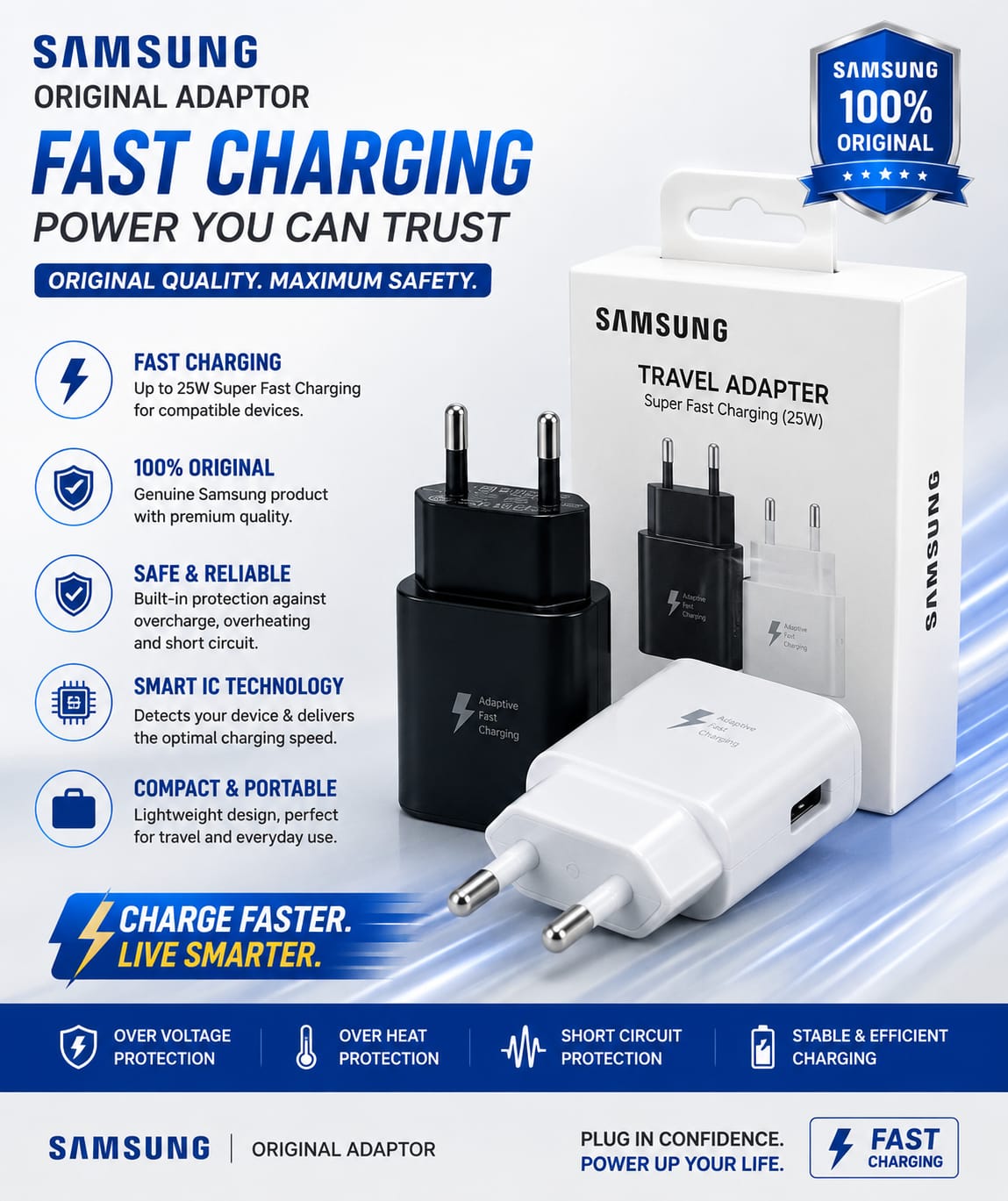 100% Original Samsung 25W Super Fast Charging Travel Adapter