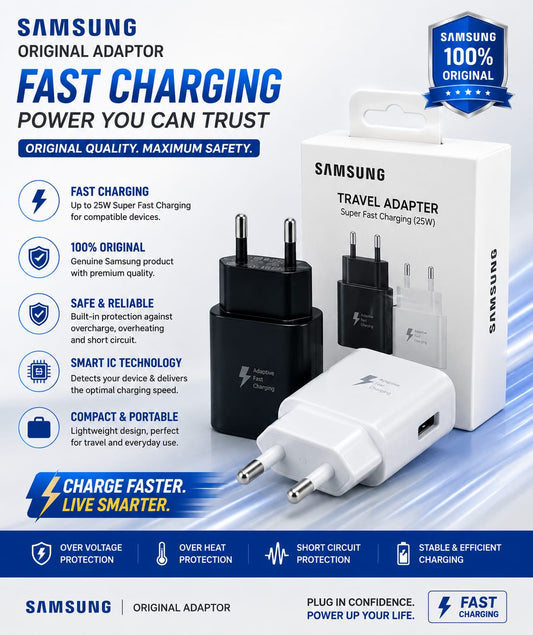 100% Original Samsung 25W Super Fast Charging Travel Adapter
