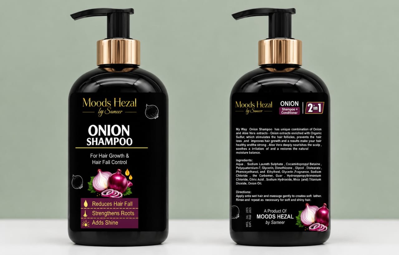 Moods Hezal by Sameer – Onion Shampoo & Conditioner (2-in-1 Hair Fall Control & Growth)